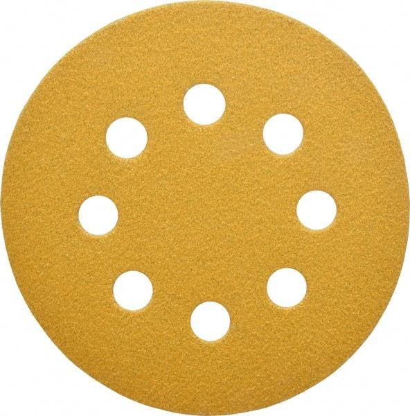 Made in USA - 5" Diam, 60 Grit, Aluminum Oxide Hook & Loop Disc - Medium Grade, Coated, E Weight Paper Backing, - Apex Tool & Supply