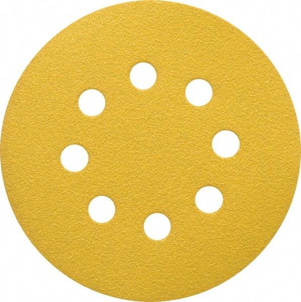 Made in USA - 5" Diam, 80 Grit, Aluminum Oxide Hook & Loop Disc - Medium Grade, Coated, C Weight Paper Backing, - Apex Tool & Supply