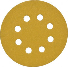 Made in USA - 5" Diam, 100 Grit, Aluminum Oxide Hook & Loop Disc - Fine Grade, Coated, C Weight Paper Backing, - Apex Tool & Supply