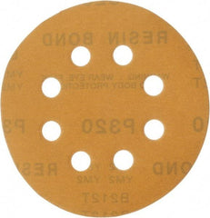 Made in USA - 5" Diam, 320 Grit, Aluminum Oxide Hook & Loop Disc - Extra Fine Grade, Coated, C Weight Paper Backing, - Apex Tool & Supply