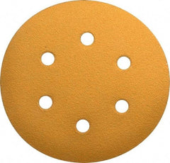 Made in USA - 6" Diam, 60 Grit, Aluminum Oxide Hook & Loop Disc - Medium Grade, Coated, E Weight Paper Backing, - Apex Tool & Supply