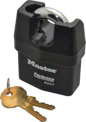 Master Lock - 3/4" Shackle Clearance, Keyed Alike Padlock - 7/16" Shackle Width, 7/16" Shackle Diam, Laminated Steel - Apex Tool & Supply