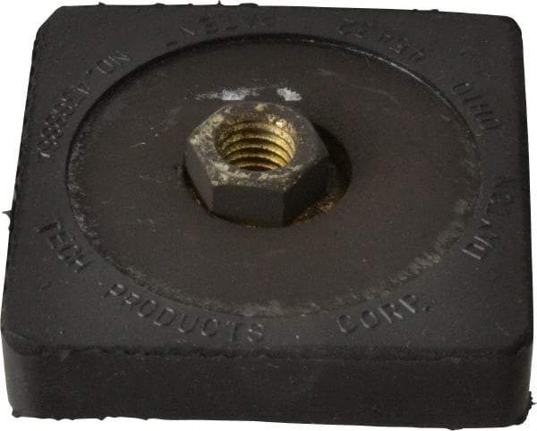 Tech Products - 350 Lb Capacity, 1/2-13 Thread, 5/8" OAL, Steel Stud, Tapped Pivotal Socket Mount Leveling Pad & Mount - 3" Base Diam, Neoprene Pad - Apex Tool & Supply