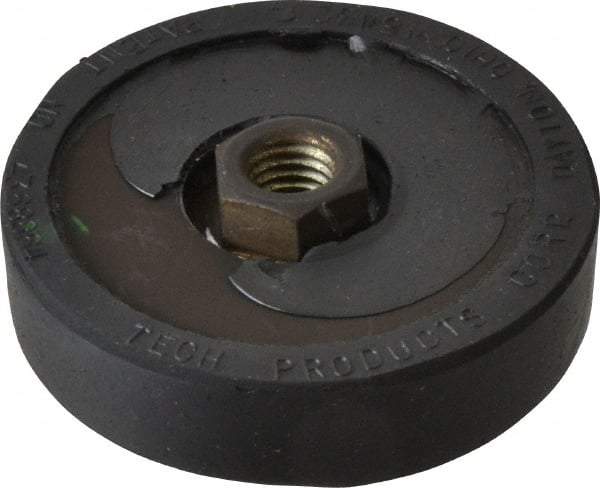 Tech Products - 700 Lb Capacity, 1/2-13 Thread, 3/4" OAL, Steel Stud, Tapped Pivotal Socket Mount Leveling Pad & Mount - 3" Base Diam, Neoprene Pad - Apex Tool & Supply