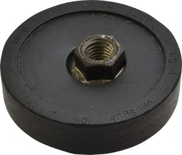 Tech Products - 1000 Lb Capacity, 1/2-13 Thread, 3/4" OAL, Steel Stud, Tapped Pivotal Socket Mount Leveling Pad & Mount - 3" Base Diam, Neoprene Pad - Apex Tool & Supply