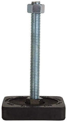 Tech Products - 500 Lb Capacity, 1/2-13 Thread, Steel Stud, Studded Pivotal Socket Mount Leveling Pad & Mount - 5" Stud Length, 3" Base Diam, Neoprene Pad - Apex Tool & Supply
