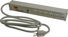 Wiremold - 6 Outlets, 120 Volts, 15 Amps, 6' Cord, Power Outlet Strip - 1 Circuits, Free Hanging Mount, 5-15P NEMA Configuration, UL Listed File 1449 - Apex Tool & Supply