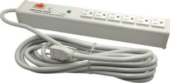 Wiremold - 6 Outlets, 120 Volts, 15 Amps, 15' Cord, Power Outlet Strip - 1 Circuits, Free Hanging Mount, 5-15P NEMA Configuration, UL Listed File 1449 - Apex Tool & Supply