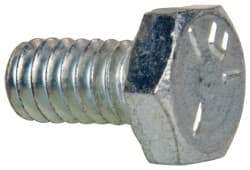 Made in USA - 1/4-20 UNC, 1/2" Length Under Head Hex Head Cap Screw - Fully Threaded, Grade 5 Steel, Zinc-Plated Finish, 7/16" Hex - Apex Tool & Supply