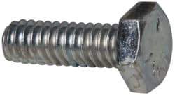 Made in USA - 1/4-20 UNC, 3/4" Length Under Head Hex Head Cap Screw - Fully Threaded, Grade 5 Steel, Zinc-Plated Finish, 7/16" Hex - Apex Tool & Supply