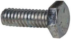 Made in USA - 1/4-20 UNC, 3/4" Length Under Head Hex Head Cap Screw - Fully Threaded, Grade 5 Steel, Zinc-Plated Finish, 7/16" Hex - Apex Tool & Supply