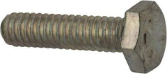 Made in USA - 1/4-20 UNC, 1" Length Under Head Hex Head Cap Screw - Fully Threaded, Grade 5 Steel, Zinc-Plated Finish, 7/16" Hex - Apex Tool & Supply