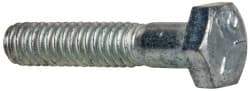 Made in USA - 1/4-20 UNC, 1-1/4" Length Under Head Hex Head Cap Screw - Partially Threaded, Grade 5 Steel, Zinc-Plated Finish, 7/16" Hex - Apex Tool & Supply