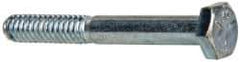 Made in USA - 1/4-20 UNC, 2" Length Under Head Hex Head Cap Screw - Partially Threaded, Grade 5 Steel, Zinc-Plated Finish, 7/16" Hex - Apex Tool & Supply
