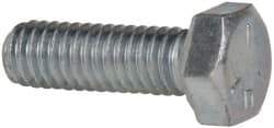 Made in USA - 5/16-18 UNC, 1" Length Under Head Hex Head Cap Screw - Fully Threaded, Grade 5 Steel, Zinc-Plated Finish, 1/2" Hex - Apex Tool & Supply