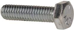 Made in USA - 5/16-18 UNC, 1-1/4" Length Under Head Hex Head Cap Screw - Fully Threaded, Grade 5 Steel, Zinc-Plated Finish, 1/2" Hex - Apex Tool & Supply