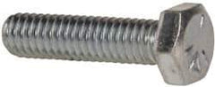 Made in USA - 5/16-18 UNC, 1-1/4" Length Under Head Hex Head Cap Screw - Fully Threaded, Grade 5 Steel, Zinc-Plated Finish, 1/2" Hex - Apex Tool & Supply