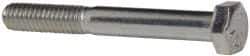 Made in USA - 5/16-18 UNC, 2-1/2" Length Under Head Hex Head Cap Screw - Partially Threaded, Grade 5 Steel, Zinc-Plated Finish, 1/2" Hex - Apex Tool & Supply