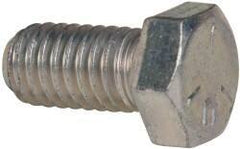 Made in USA - 3/8-16 UNC, 3/4" Length Under Head Hex Head Cap Screw - Fully Threaded, Grade 5 Steel, Zinc-Plated Finish, 9/16" Hex - Apex Tool & Supply