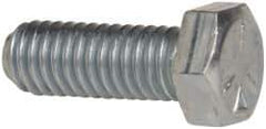 Made in USA - 3/8-16 UNC, 1" Length Under Head Hex Head Cap Screw - Fully Threaded, Grade 5 Steel, Zinc-Plated Finish, 9/16" Hex - Apex Tool & Supply
