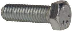 Made in USA - 3/8-16 UNC, 1-1/4" Length Under Head Hex Head Cap Screw - Fully Threaded, Grade 5 Steel, Zinc-Plated Finish, 9/16" Hex - Apex Tool & Supply