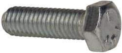 Made in USA - 3/8-16 UNC, 1-1/4" Length Under Head Hex Head Cap Screw - Fully Threaded, Grade 5 Steel, Zinc-Plated Finish, 9/16" Hex - Apex Tool & Supply