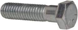 Value Collection - 3/8-16 UNC, 1-1/2" Length Under Head Hex Head Cap Screw - Partially Threaded, Grade 5 Steel, Zinc-Plated Finish, 9/16" Hex - Apex Tool & Supply