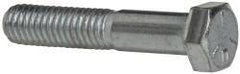 Made in USA - 3/8-16 UNC, 2" Length Under Head Hex Head Cap Screw - Partially Threaded, Grade 5 Steel, Zinc-Plated Finish, 9/16" Hex - Apex Tool & Supply