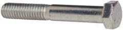 Made in USA - 3/8-16 UNC, 2-1/2" Length Under Head Hex Head Cap Screw - Partially Threaded, Grade 5 Steel, Zinc-Plated Finish, 9/16" Hex - Apex Tool & Supply