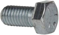 Made in USA - 1/2-13 UNC, 1" Length Under Head Hex Head Cap Screw - Fully Threaded, Grade 5 Steel, Zinc-Plated Finish, 3/4" Hex - Apex Tool & Supply