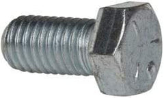 Made in USA - 1/2-13 UNC, 1" Length Under Head Hex Head Cap Screw - Fully Threaded, Grade 5 Steel, Zinc-Plated Finish, 3/4" Hex - Apex Tool & Supply