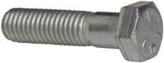 Made in USA - 1/2-13 UNC, 2" Length Under Head Hex Head Cap Screw - Partially Threaded, Grade 5 Steel, Zinc-Plated Finish, 3/4" Hex - Apex Tool & Supply