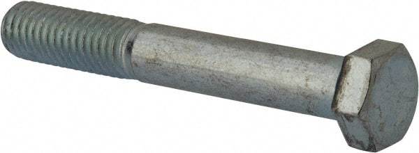 Value Collection - 1/2-13 UNC, 3-1/2" Length Under Head Hex Head Cap Screw - Partially Threaded, Grade 5 Steel, Zinc-Plated Finish, 3/4" Hex - Apex Tool & Supply