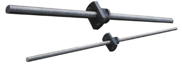 THK - 9.84" Long, Quiet and Compact Ball Screw - 0.039" Lead Width, 0.242" Ball Circle Diam, 1.181" Flange OD, 0.197" Flange Thickness - Apex Tool & Supply