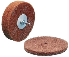 3M - 12" Medium Grade Aluminum Oxide Deburring Disc - 7/8" Center Hole, Arbor Connection, Maroon, 1,900 Max RPM - Apex Tool & Supply