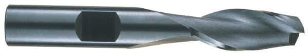 RobbJack - 9/16", 1-1/4" LOC, 9/16" Shank Diam, 3-1/2" OAL, 2 Flute, Solid Carbide Square End Mill - Single End, Uncoated, Spiral Flute, 30° Helix, Centercutting, Right Hand Cut, Right Hand Flute, Series NR-204 - Apex Tool & Supply