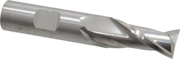 RobbJack - 5/8", 1-1/4" LOC, 5/8" Shank Diam, 3-1/2" OAL, 2 Flute, Solid Carbide Square End Mill - Single End, Uncoated, Spiral Flute, 30° Helix, Centercutting, Right Hand Cut, Right Hand Flute, Series NR-204 - Apex Tool & Supply