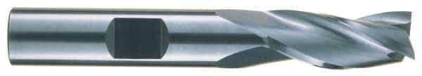 RobbJack - 9/16", 1-1/4" LOC, 9/16" Shank Diam, 3-1/2" OAL, 3 Flute, Solid Carbide Square End Mill - Single End, Uncoated, Spiral Flute, 30° Helix, Centercutting, Right Hand Cut, Right Hand Flute, Series NR-303 - Apex Tool & Supply