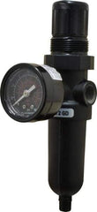 Norgren - 1/4" NPT Port Miniature 1 Piece Filter/Regulator FRL Unit - Metal Bowl, 14 SCFM, 250 Max psi, 6.44" High x 1.63" Long, Automatic Drain - Apex Tool & Supply