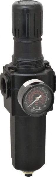 Norgren - 3/4" NPT Port Standard 1 Piece Filter/Regulator FRL Unit - Metal Bowl, 212 SCFM, 250 Max psi, 11.93" High x 3.15" Long, Automatic Drain - Apex Tool & Supply
