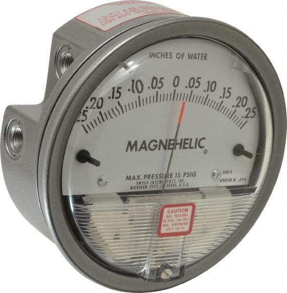 Dwyer - 15 Max psi, 3% Accuracy, NPT Thread Air Filter Kit - 1/8 Inch Thread, -1/4 to 1/4 Inch Water Column, -0.25 Min Measuring Range, 140°F Max - Apex Tool & Supply