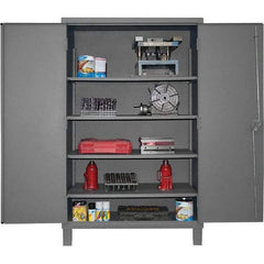 Durham - 4 Shelf Locking Storage Cabinet - Steel, 36" Wide x 24" Deep x 78" High, Gray - Apex Tool & Supply
