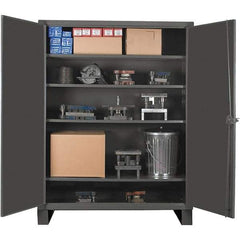 Durham - 4 Shelf Locking Storage Cabinet - Steel, 60" Wide x 24" Deep x 78" High, Gray - Apex Tool & Supply