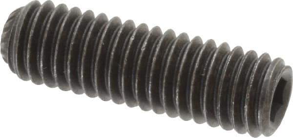 Value Collection - 3/8-16 UNC, 1-1/4" OAL, Knurled Cup Point Set Screw - Grade 8 Alloy Steel, 3/16" Key - Apex Tool & Supply