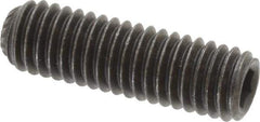 Value Collection - 3/8-16 UNC, 1-1/4" OAL, Knurled Cup Point Set Screw - Grade 8 Alloy Steel, 3/16" Key - Apex Tool & Supply