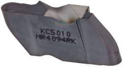 Kennametal - 4094NR K Grade KC5010, 4.78mm Cutting Width Carbide Grooving Insert - 6.35mm Max Depth of Cut, Right Hand, 2.39mm Corner Radius, TiAlN Finish - Apex Tool & Supply