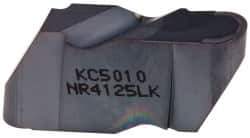 Kennametal - 4125NR K Grade KC5010, 6.35mm Cutting Width Carbide Grooving Insert - 6.35mm Max Depth of Cut, Left Hand, 3.18mm Corner Radius, TiAlN Finish - Apex Tool & Supply