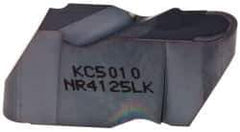 Kennametal - 4125NR K Grade KC5010, 6.35mm Cutting Width Carbide Grooving Insert - 6.35mm Max Depth of Cut, Left Hand, 3.18mm Corner Radius, TiAlN Finish - Apex Tool & Supply
