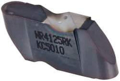 Kennametal - 4125NR K Grade KC5010, 6.35mm Cutting Width Carbide Grooving Insert - 6.35mm Max Depth of Cut, Right Hand, 3.18mm Corner Radius, TiAlN Finish - Apex Tool & Supply