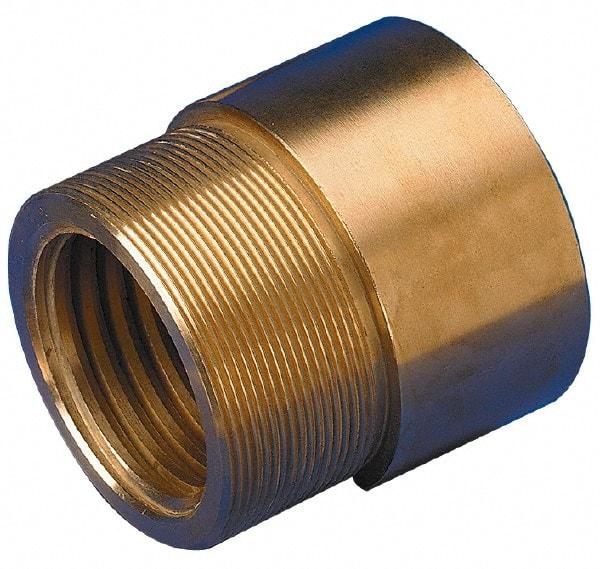 Keystone Threaded Products - 1-1/2" Long, 1-1/2" High, 1/2" Thread Length, Bronze, Left Hand, Round, Precision Acme Nut - 1.375-16 Thread Size, 2C Class of Fit - Apex Tool & Supply